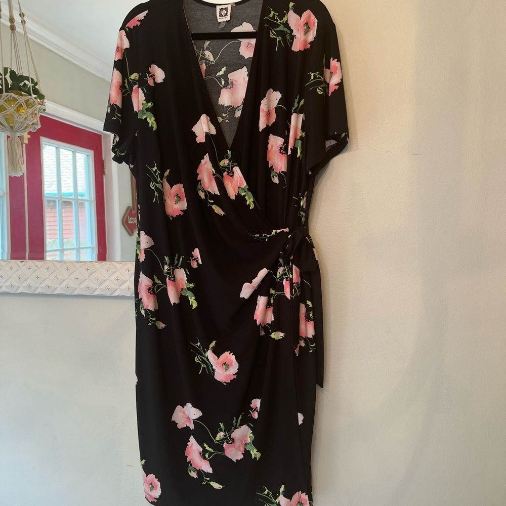 Anne Klein straight faux wrap dress, Size 2X